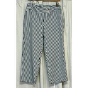 Chico's Black and White Striped Crop Pants